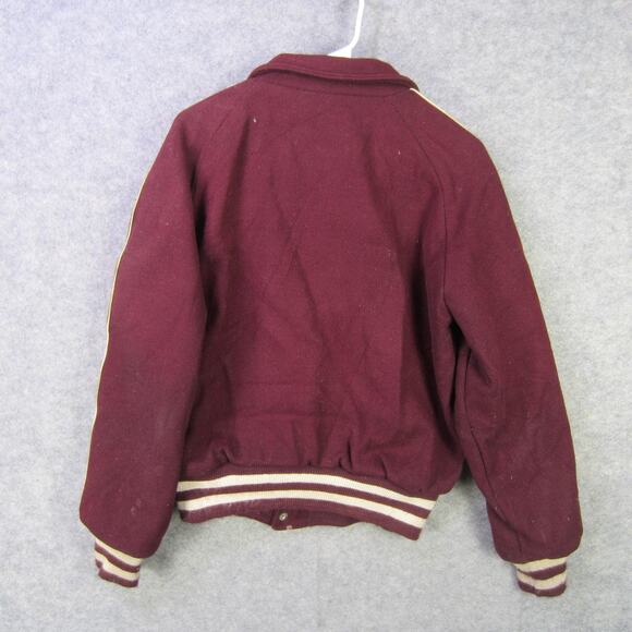 Vintage Empire Sporting Goods Varsity Jacket Mens Medium Red Wool Snap Back 80s - Picture 7 of 9